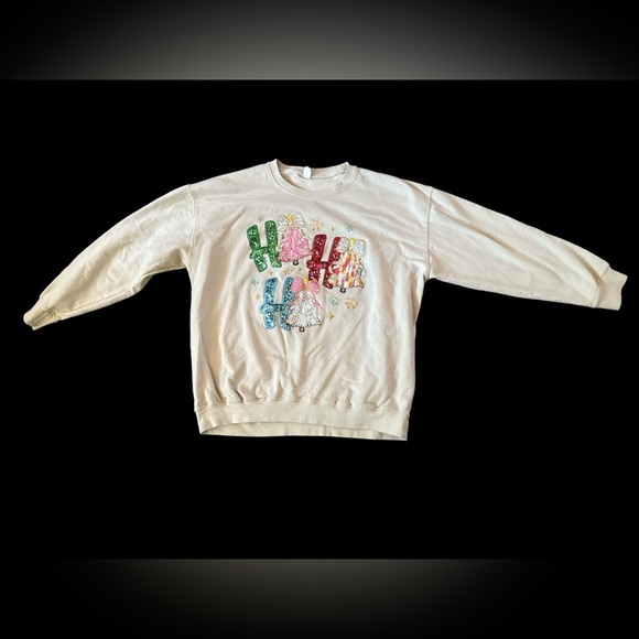 Beige Christmas Sweatshirt 2XL - Picture 1 of 6